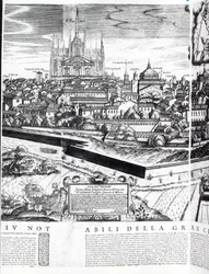 A Section of a Map of Milan, 1640